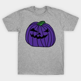 Big Purple Halloween Horror Pumpkin T-Shirt